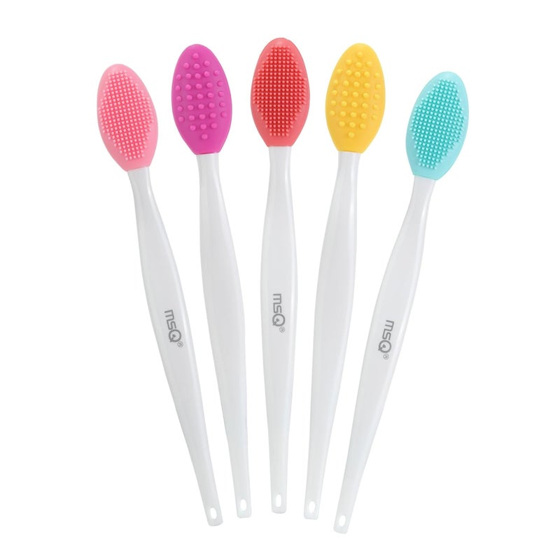 MSQ 5 PCS Lip Scrub Brush, Double-end Silicone Nose Clean Brush Lip Exfoliating Brush for Men Women Double-Sided Soft ​Lip Brush for ​Smoth Lip Appearance - Image 1
